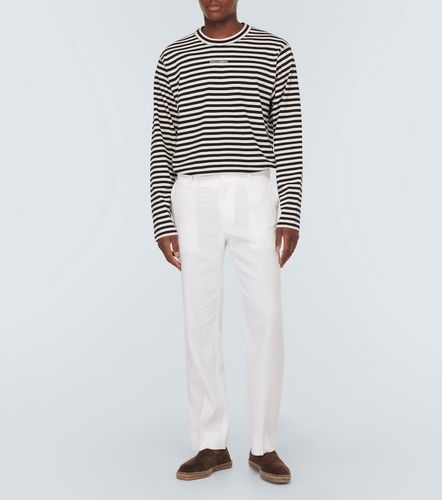 Linen-blend straight pants - Dolce&Gabbana - Modalova