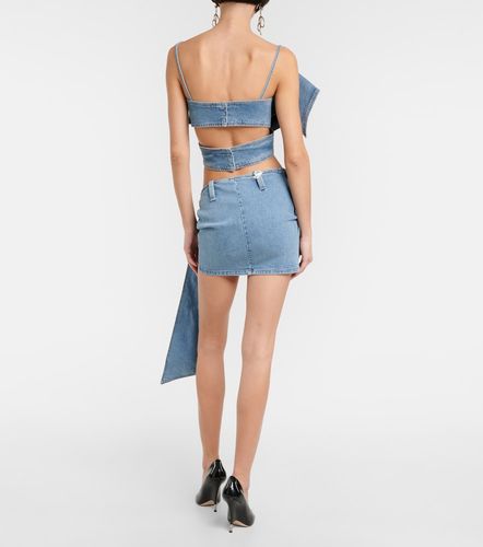 Minifalda de denim con lazo - Blumarine - Modalova