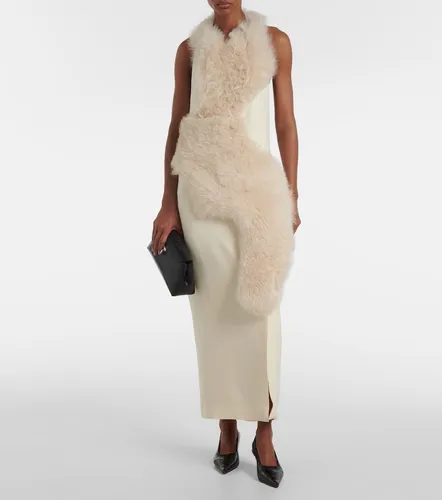 Vestido midi de cady con borrego - Toteme - Modalova