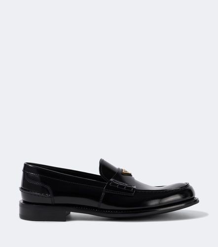 Mocasines de piel cepillada con logo - Prada - Modalova