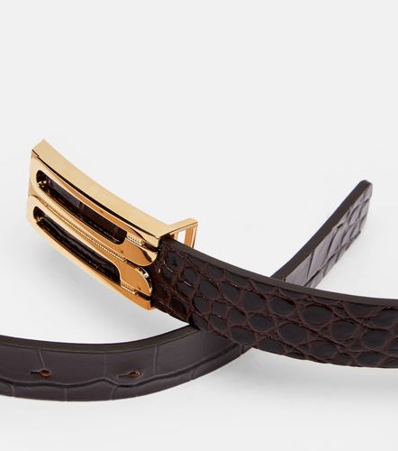 Croc-effect leather belt - Victoria Beckham - Modalova