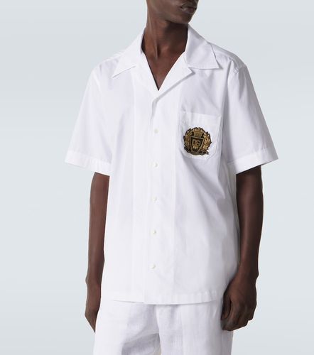 Camisa bowling de popelín de algodón con logo - Dolce&Gabbana - Modalova