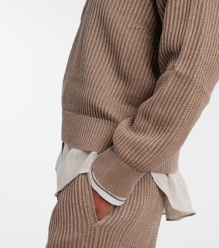 Pullover in misto cotone con lamé - Brunello Cucinelli - Modalova