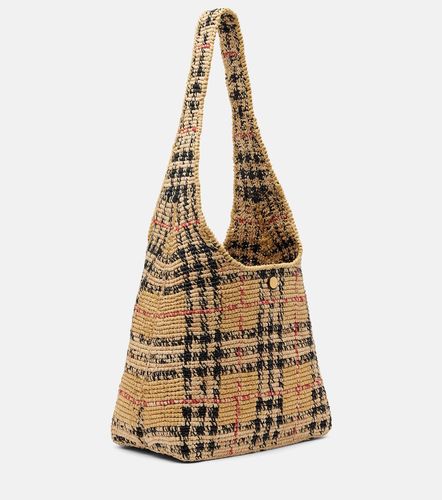 Check Medium raffia tote bag - Burberry - Modalova