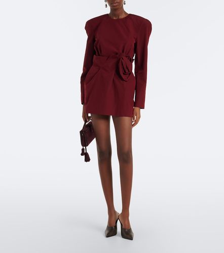 Vestido corto de algodón y seda con aplique floral - Magda Butrym - Modalova