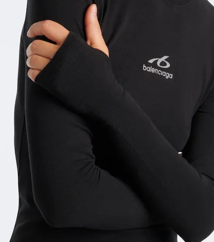 Camiseta de jersey en mezcla de algodón con logo - Balenciaga - Modalova
