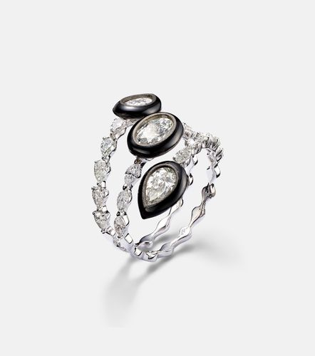 Anillo Saturn de oro blanco de 18 ct con diamantes - Kamyen - Modalova