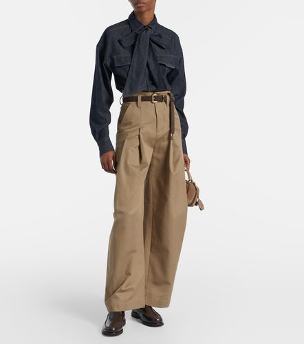 Camisa de denim con lazo - Brunello Cucinelli - Modalova
