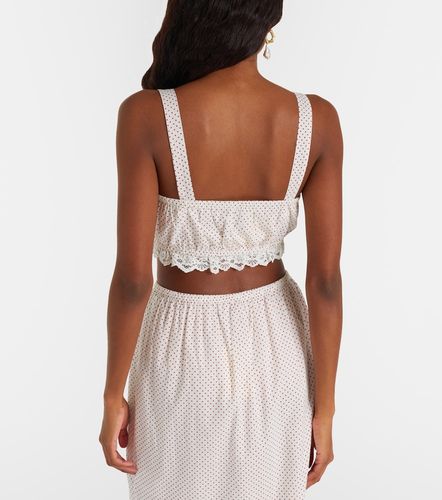 Top cropped Marlowe in cotone a pois con pizzo - Posse - Modalova
