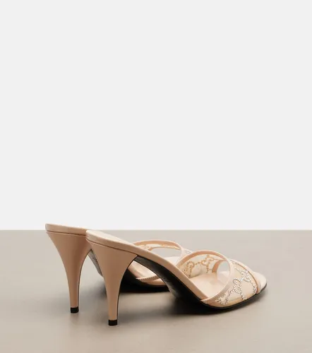 Erin GG embellished leather-trimmed mules - Gucci - Modalova