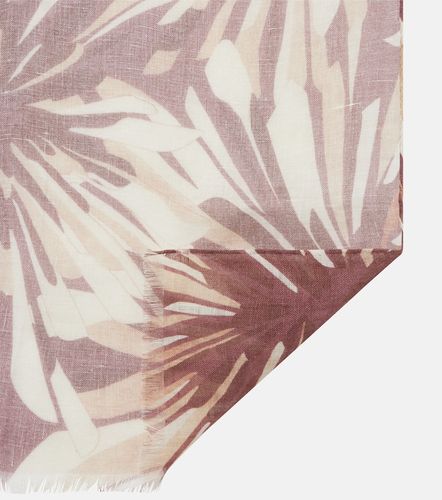 Bufanda de lino floral - Brunello Cucinelli - Modalova
