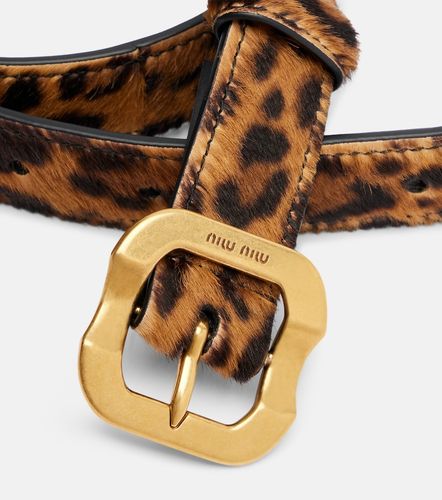 Cinturón de pelo de becerro estampado - Miu Miu - Modalova