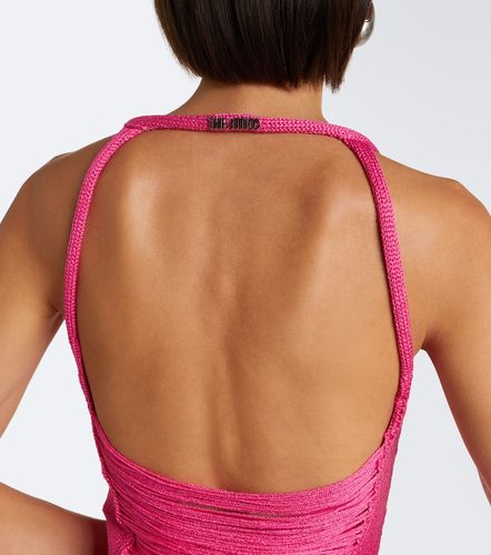 Vestido corto halter con flecos - The Attico - Modalova
