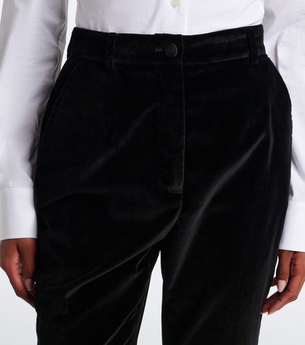 Pantaloni slim in velluto misto cotone e seta - Dolce&Gabbana - Modalova