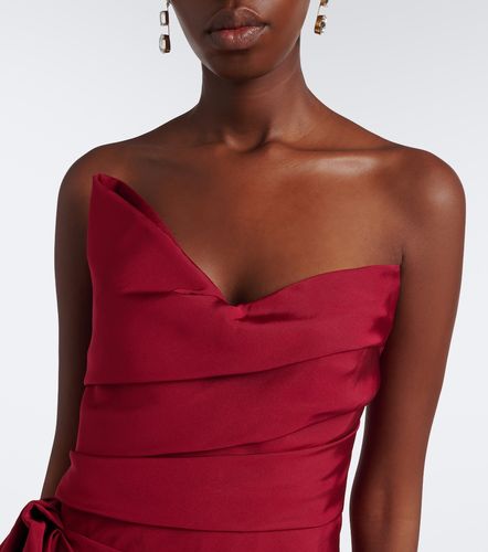 Abito lungo bustier in seta asimmetrico - Monique Lhuillier - Modalova