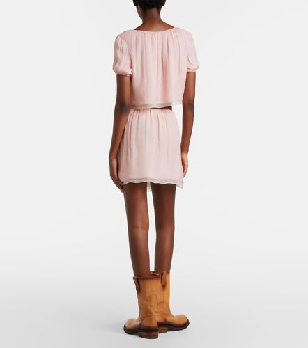 Layered silk chiffon miniskirt - Miu Miu - Modalova