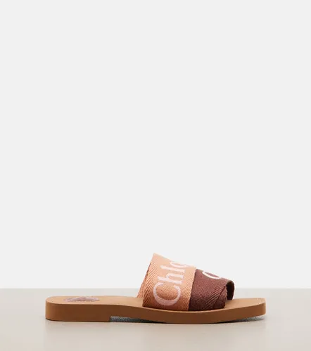 Chloe Woody canvas slides - Chloe - Modalova