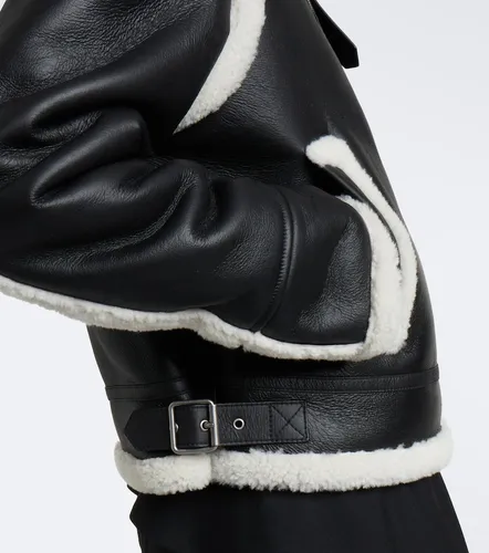 Shearling-trimmed leather jacket - Loewe - Modalova