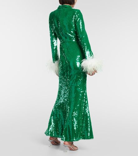 Sequined feather-trimmed gown - Self-Portrait - Modalova