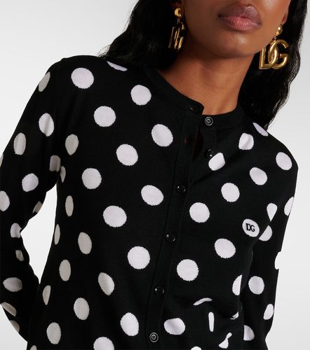 Polka-dot wool and silk cardigan - Dolce&Gabbana - Modalova