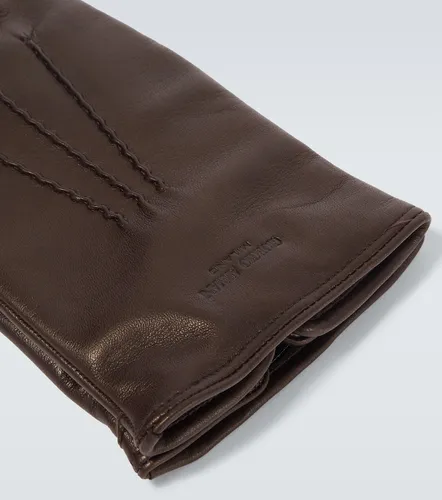 Cashmere-lined leather gloves - Giorgio Armani - Modalova