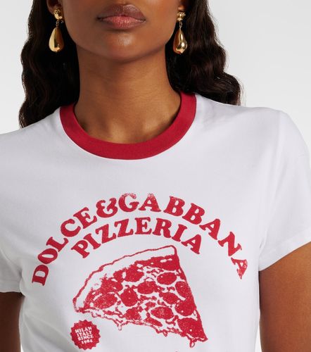 Printed cotton-blend jersey T-shirt - Dolce&Gabbana - Modalova