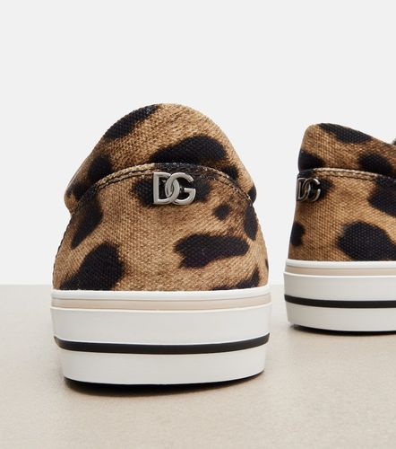 Leopard-print canvas sneakers - Dolce&Gabbana - Modalova
