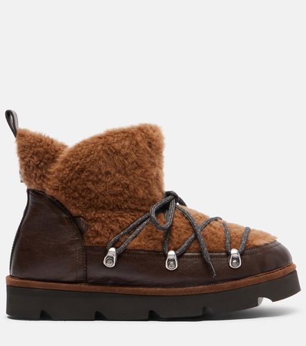 Stivali stringati Monili in pelle e shearling - Brunello Cucinelli - Modalova