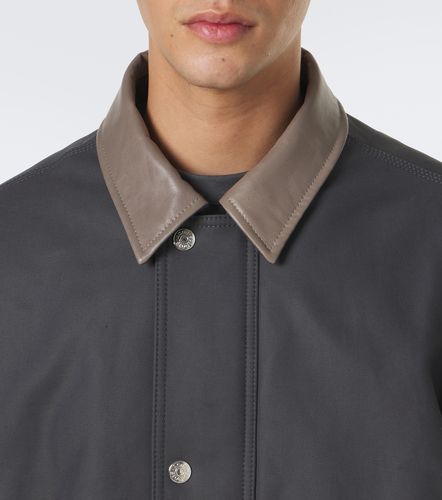 Giacca cropped in raso di cotone con pelle - Acne Studios - Modalova
