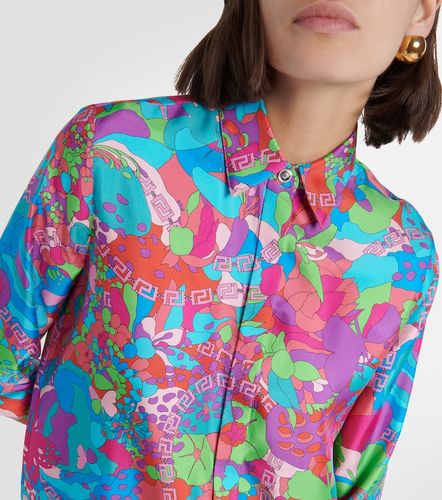 X Dua Lipa camisa de sarga de seda floral - Versace - Modalova
