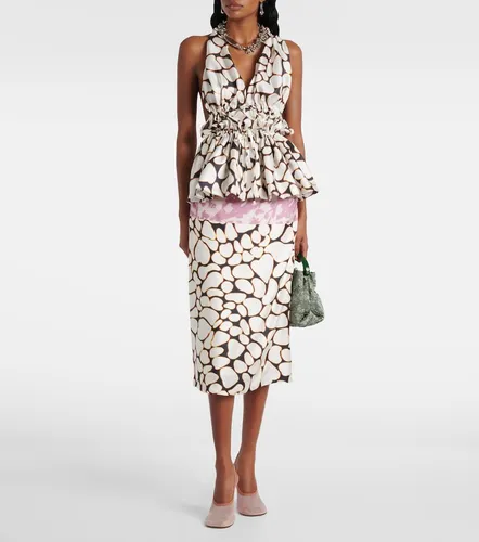 Top in twill di seta con stampa - Dries Van Noten - Modalova