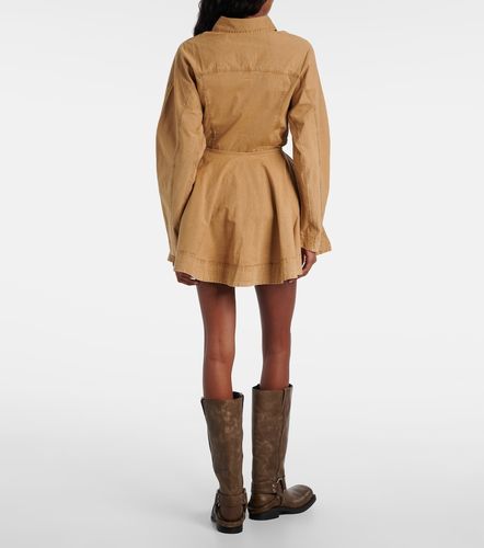 Ganni Flared cotton-blend miniskirt - Ganni - Modalova