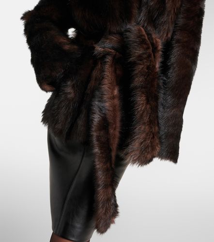 Elsa shearling wrap coat - Nour Hammour - Modalova
