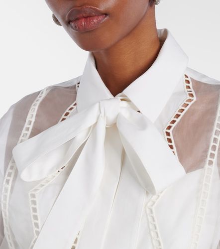 Blusa in misto cotone e seta con fiocco - Elie Saab - Modalova