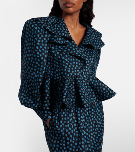 Polka-dot peplum silk jacquard blouse - Chloe - Modalova