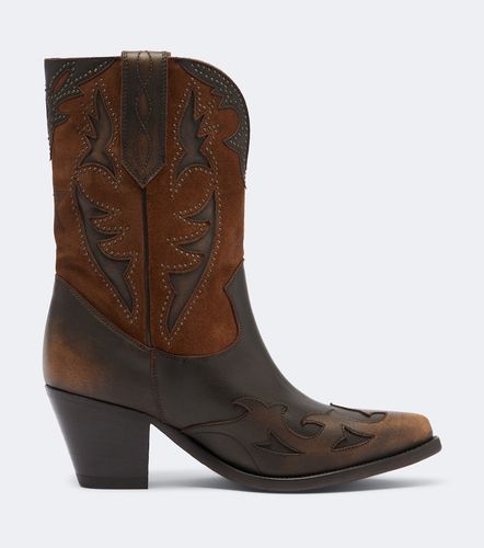 Wish Star leather and suede cowboy boots - Golden Goose - Modalova