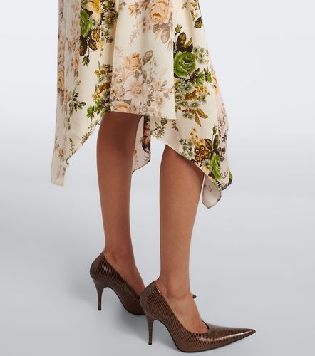 Vestido midi de seda floral con lazada - Acne Studios - Modalova