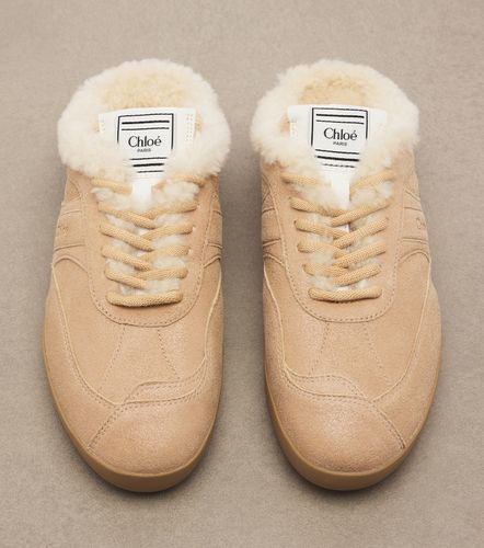 Kick shearling-trimmed suede mules - Chloe - Modalova