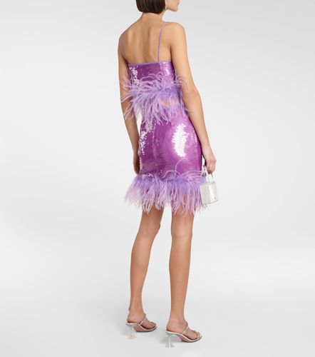 Top cropped con paillettes e piume - Giuseppe di Morabito - Modalova