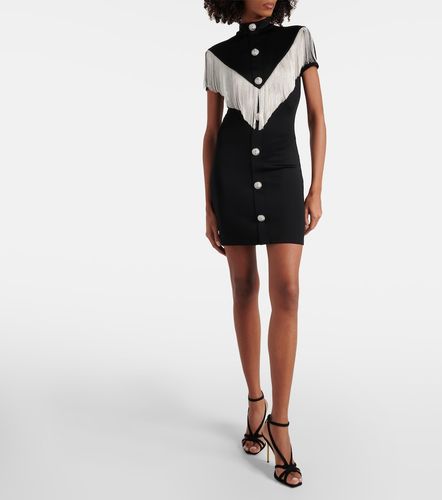 Abito corto in jersey con frange - Balmain - Modalova