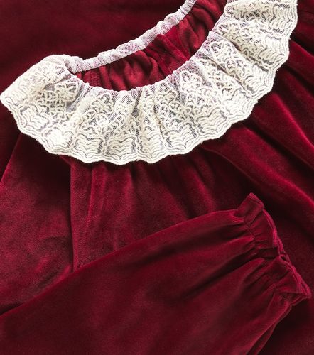 Konges Sløjd Vestido Venola de terciopelo con encaje - Konges Slojd - Modalova