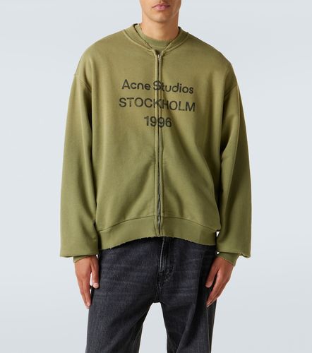 Sudadera en mezcla de algodón con cremallera - Acne Studios - Modalova