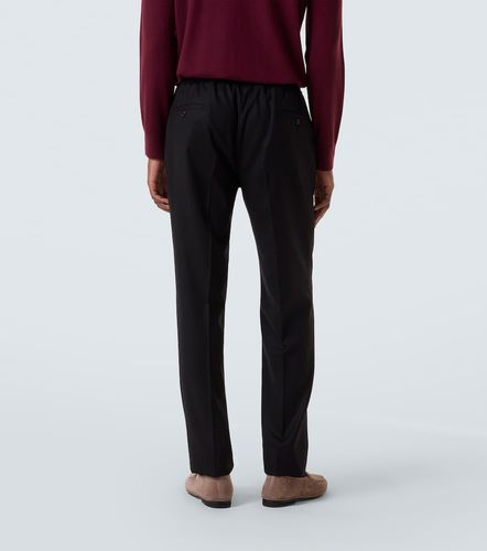 Virgin wool flannel tapered pants - Rubinacci - Modalova
