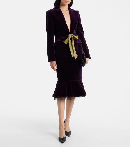 Falda midi de terciopelo de algodón - Nina Ricci - Modalova