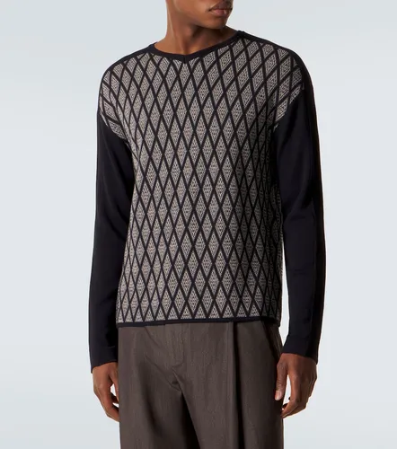 Wool and cashmere jacquard sweater - Giorgio Armani - Modalova