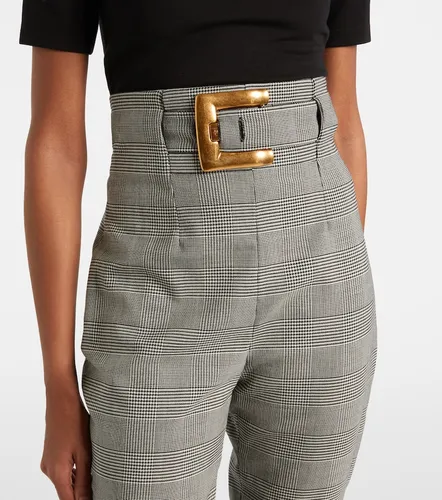 Prince of Wales wool-blend slim pants - Balmain - Modalova