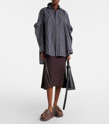 Camicia oversize in misto cotone a righe - Sacai - Modalova