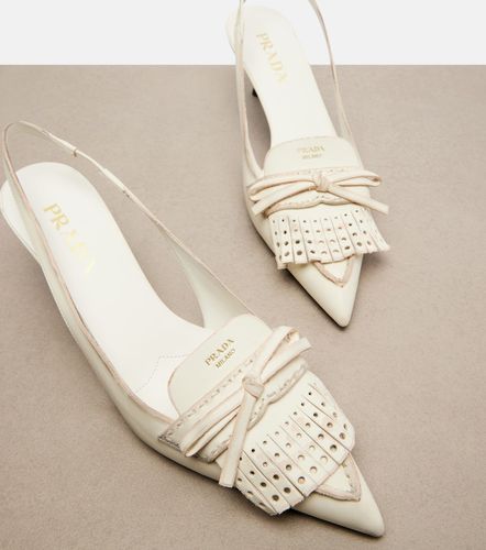 Bow-detail leather slingback pumps - Prada - Modalova