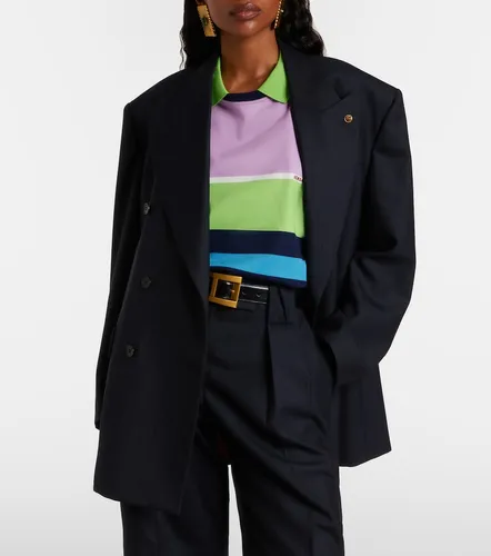 Blazer cruzado oversized de lana virgen - Versace - Modalova
