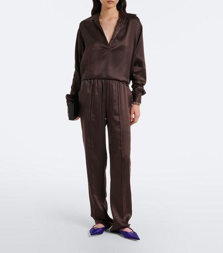 Pantalones rectos de satén de seda - Tom Ford - Modalova